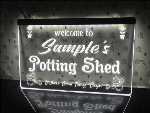 Image of Potting Shed Personalized Illuminated Sign
