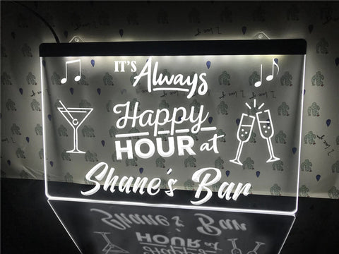 Image of Happy Hour Bar Sign White