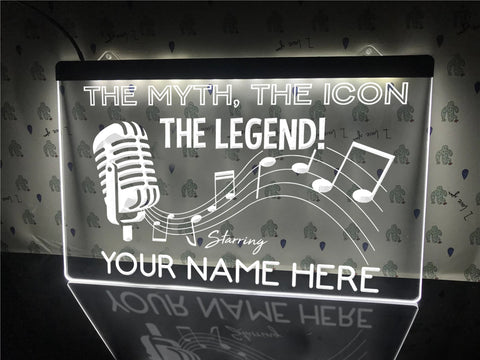 Image of Singer Legend Personalized Illuminated Sign