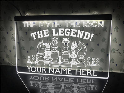 The Chess Legend Personalized Illuminated Sign