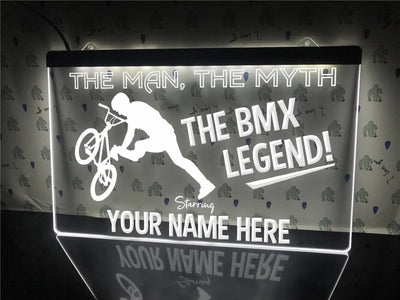 BMX Legend Personalized Illuminated Sign