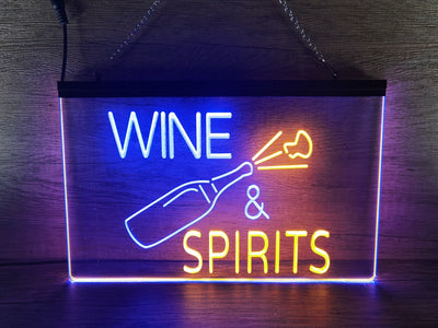 Wine and Spirits Two Tone Illuminated Sign