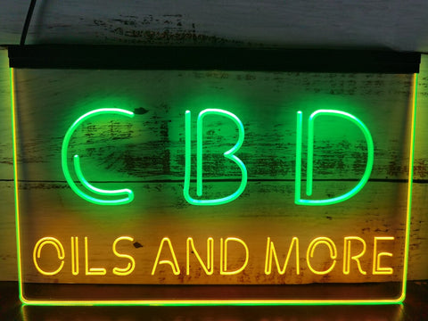 Image of CBD Oils and More Two Tone Illuminated Sign