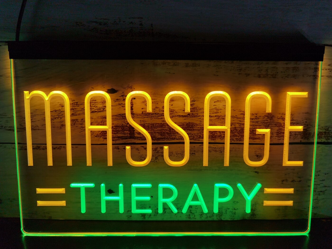 Massage Therapy Two Tone Illuminated Window Sign