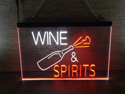 Wine and Spirits Two Tone Illuminated Sign