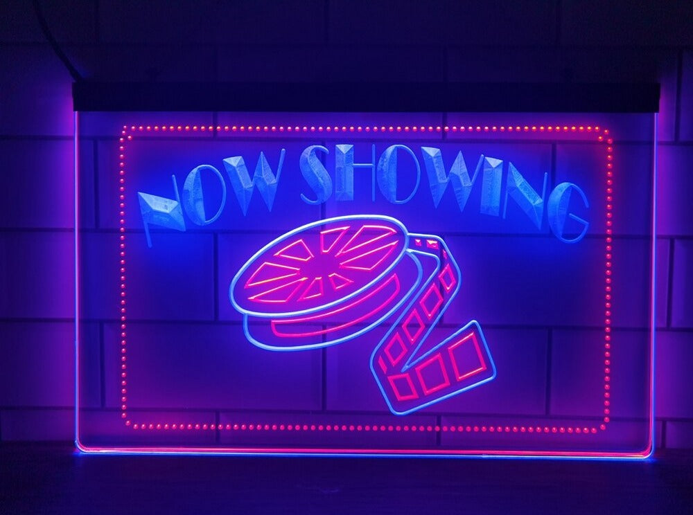 Now Showing Movie Two Tone Illuminated Sign