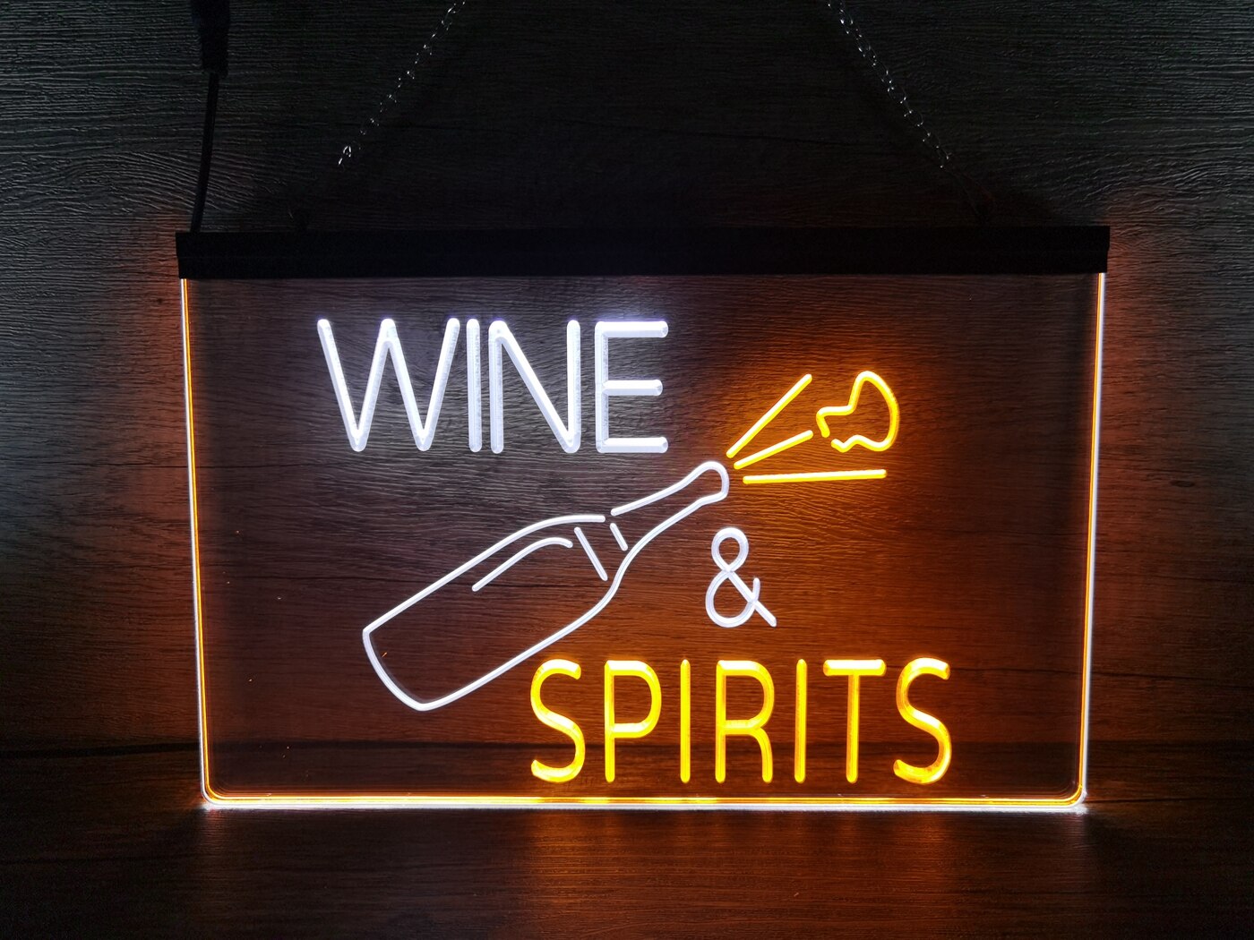 Wine and Spirits Two Tone Illuminated Sign