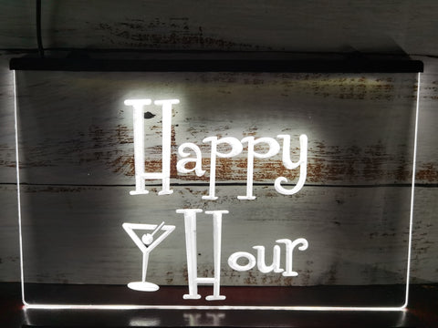Image of Happy Hour Martini Glass Illuminated Sign