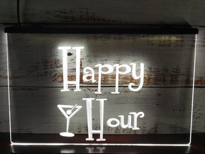 Happy Hour Martini Glass Illuminated Sign