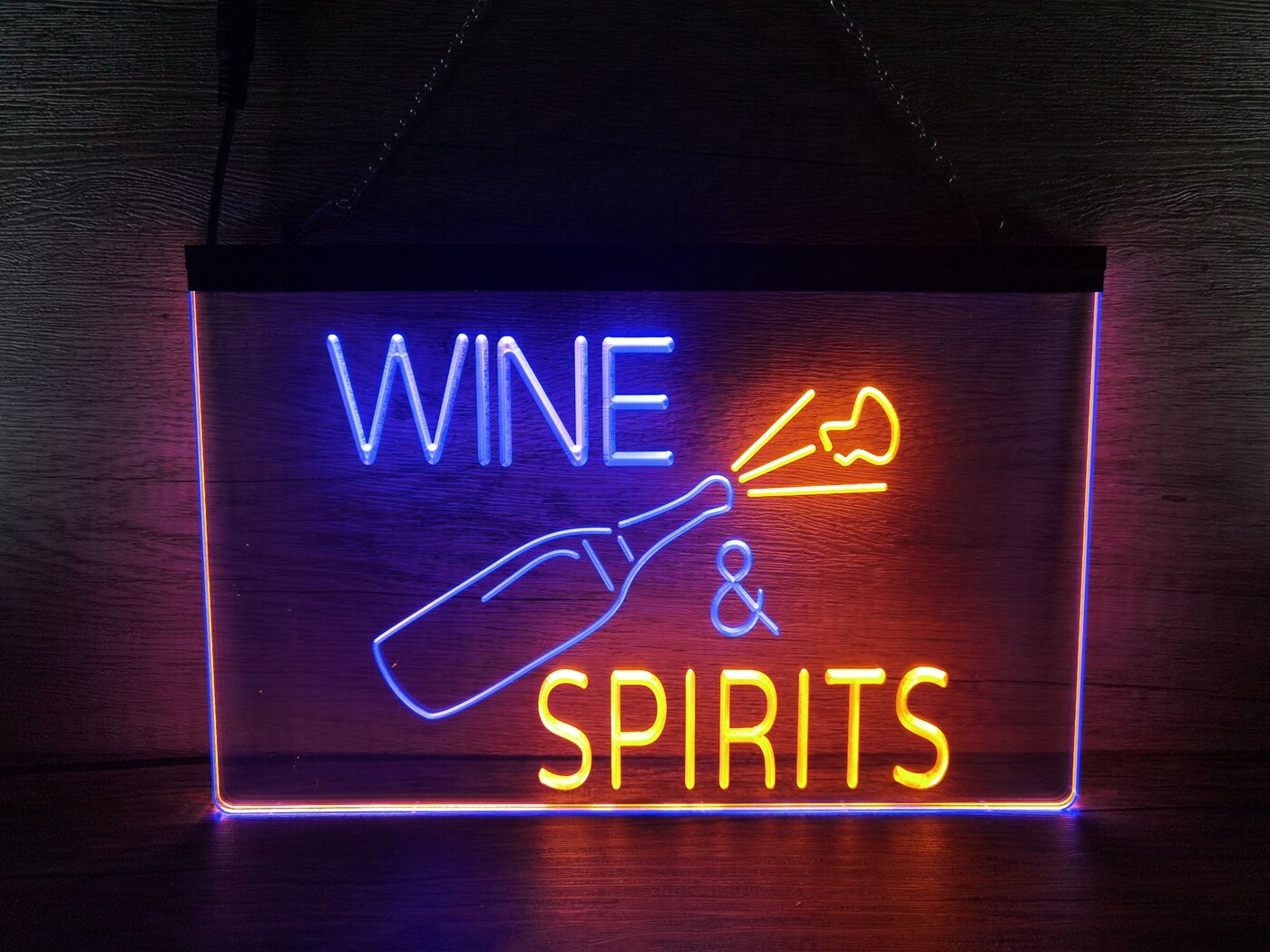 Wine and Spirits Two Tone Illuminated Sign
