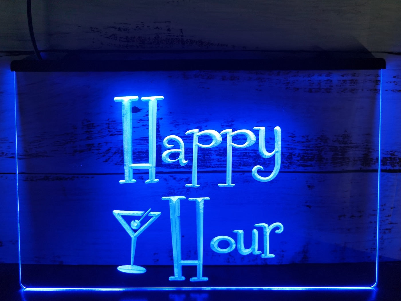 Happy Hour Martini Glass Illuminated Sign