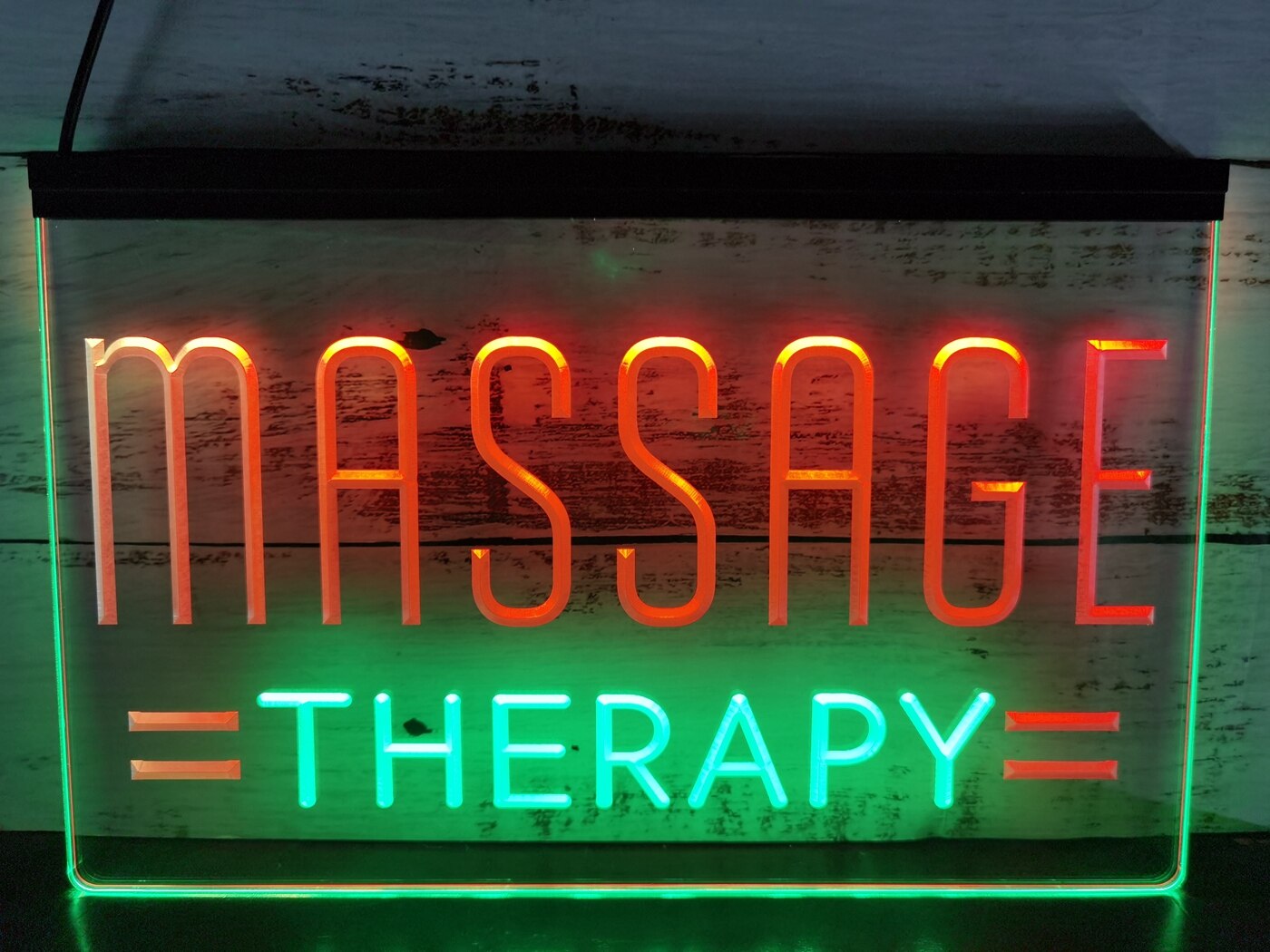 Massage Therapy Two Tone Illuminated Window Sign