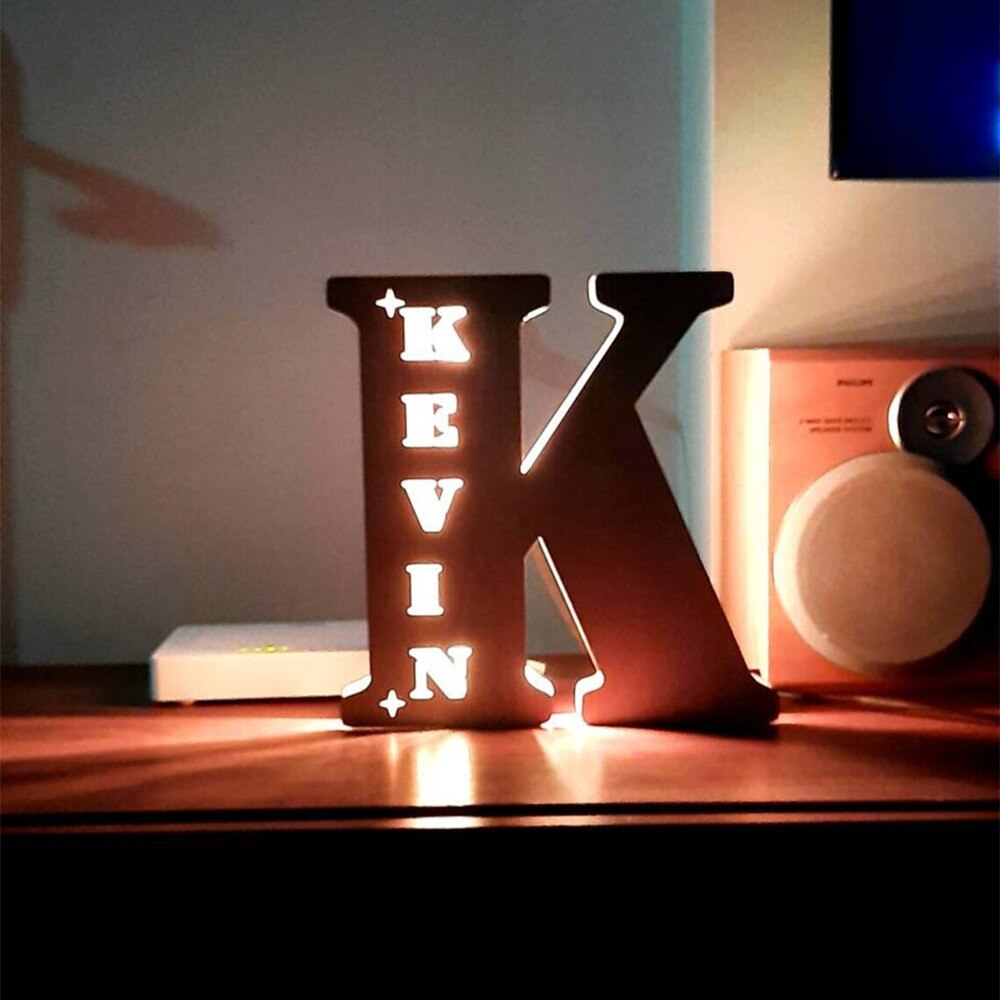 Personalized LED Neon Wooden Night Light Sign