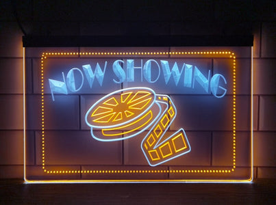 Now Showing Movie Two Tone Illuminated Sign