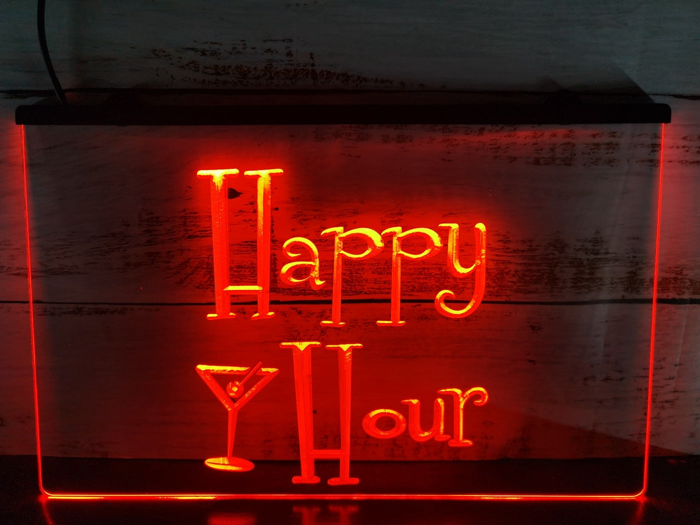 Happy Hour Martini Glass Illuminated Sign