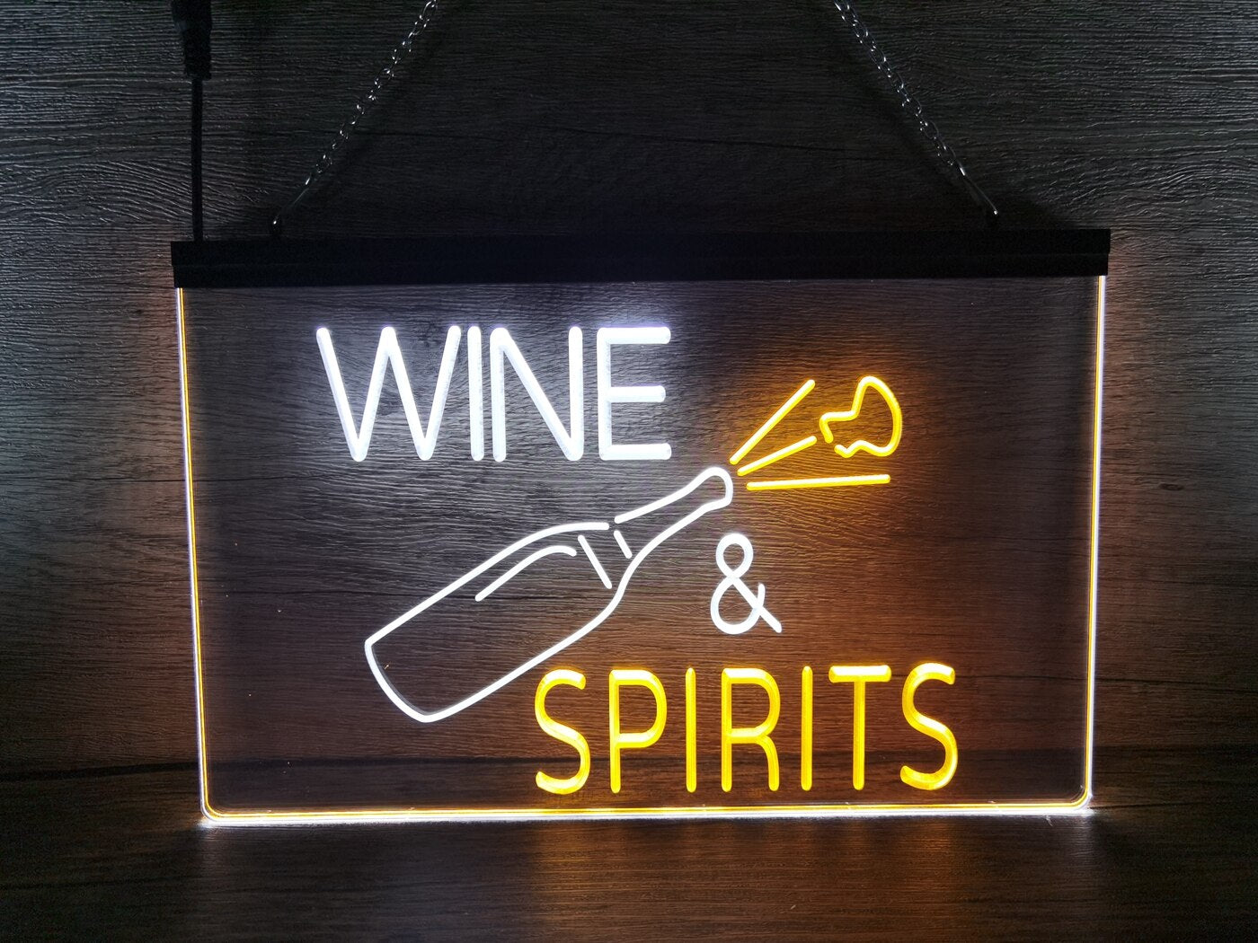 Wine and Spirits Two Tone Illuminated Sign