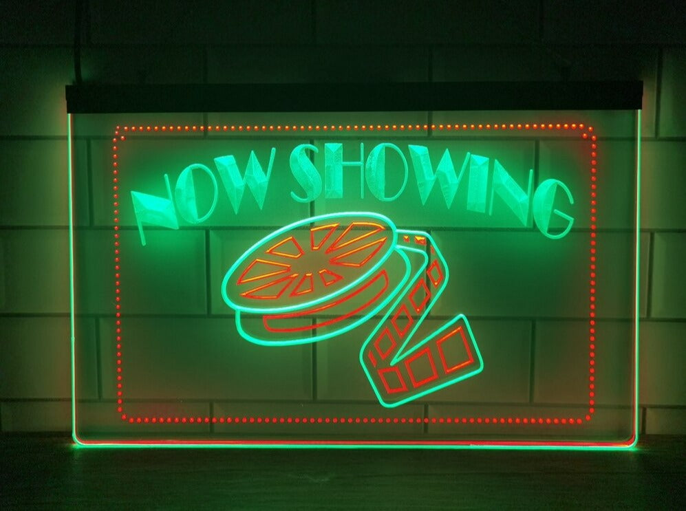 Now Showing Movie Two Tone Illuminated Sign