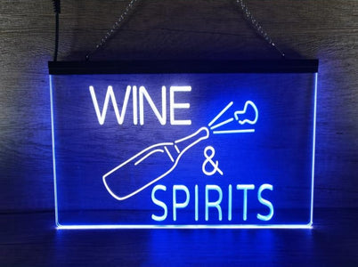 Wine and Spirits Two Tone Illuminated Sign