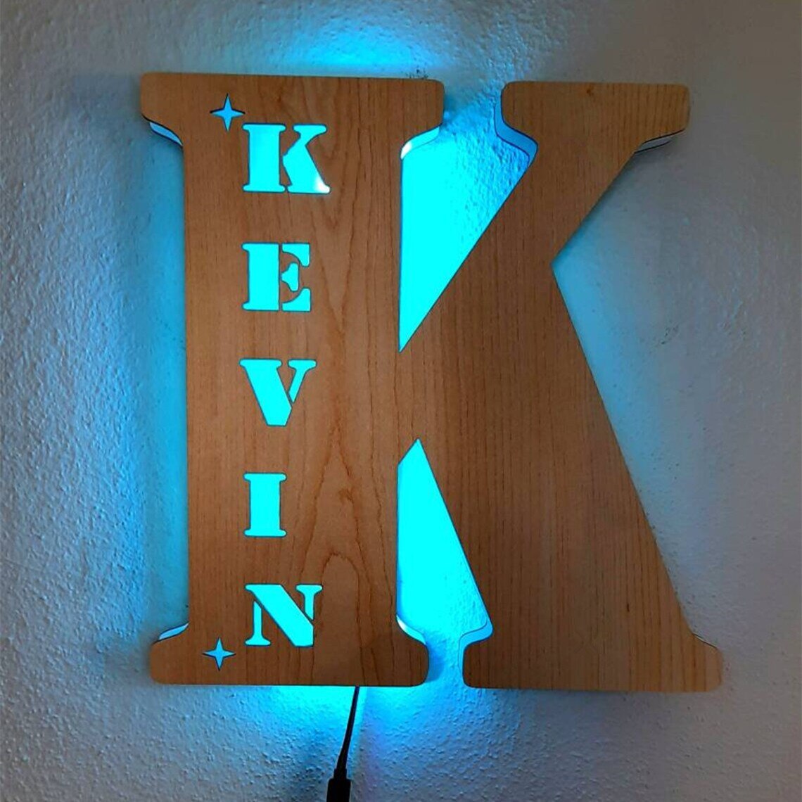 Personalized LED Neon Wooden Night Light Sign