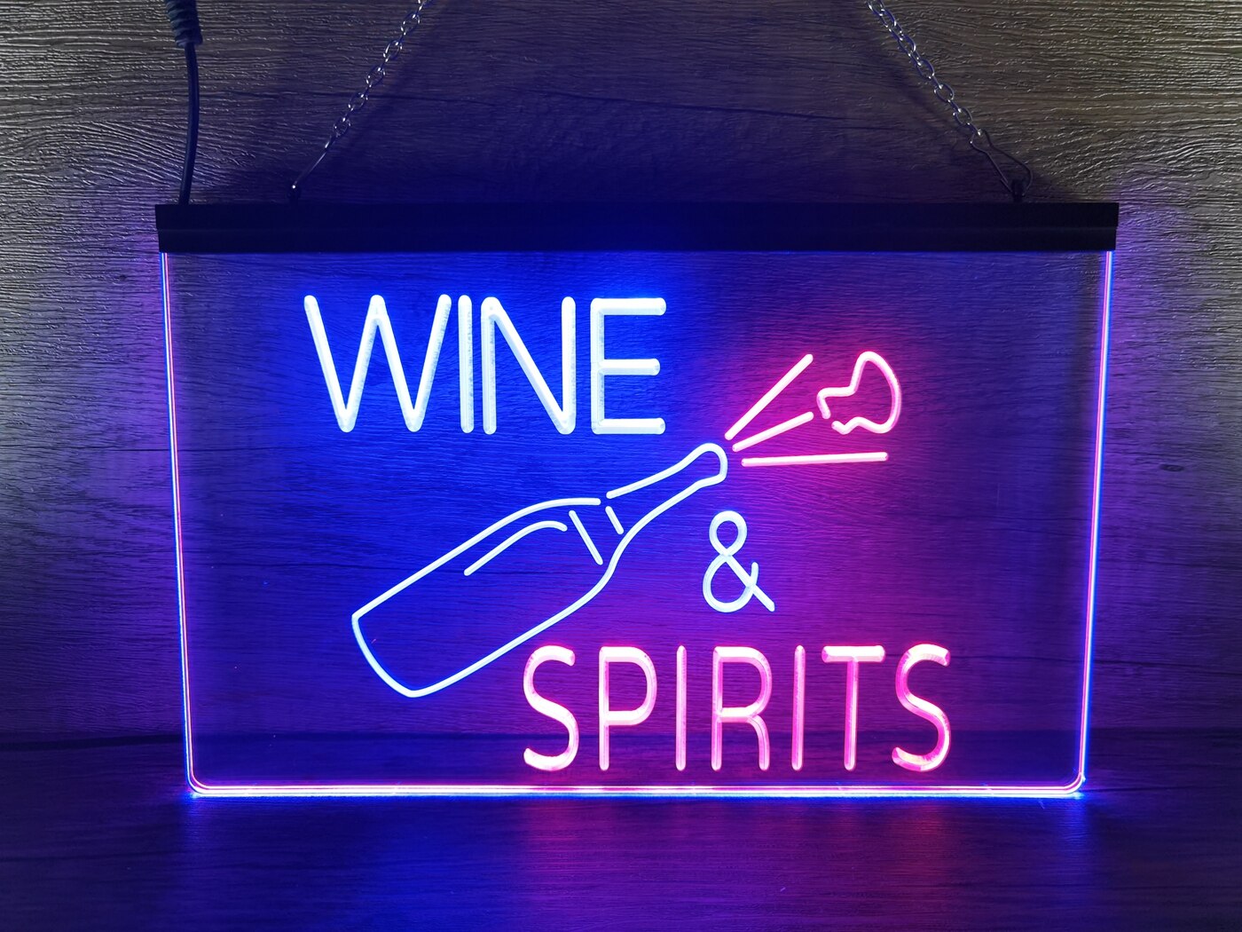 Wine and Spirits Two Tone Illuminated Sign