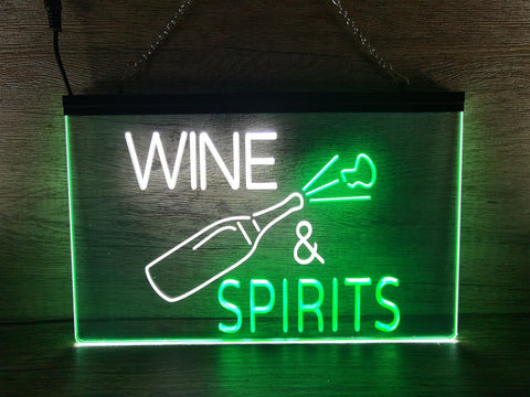 Image of Wine and Spirits Two Tone Illuminated Sign
