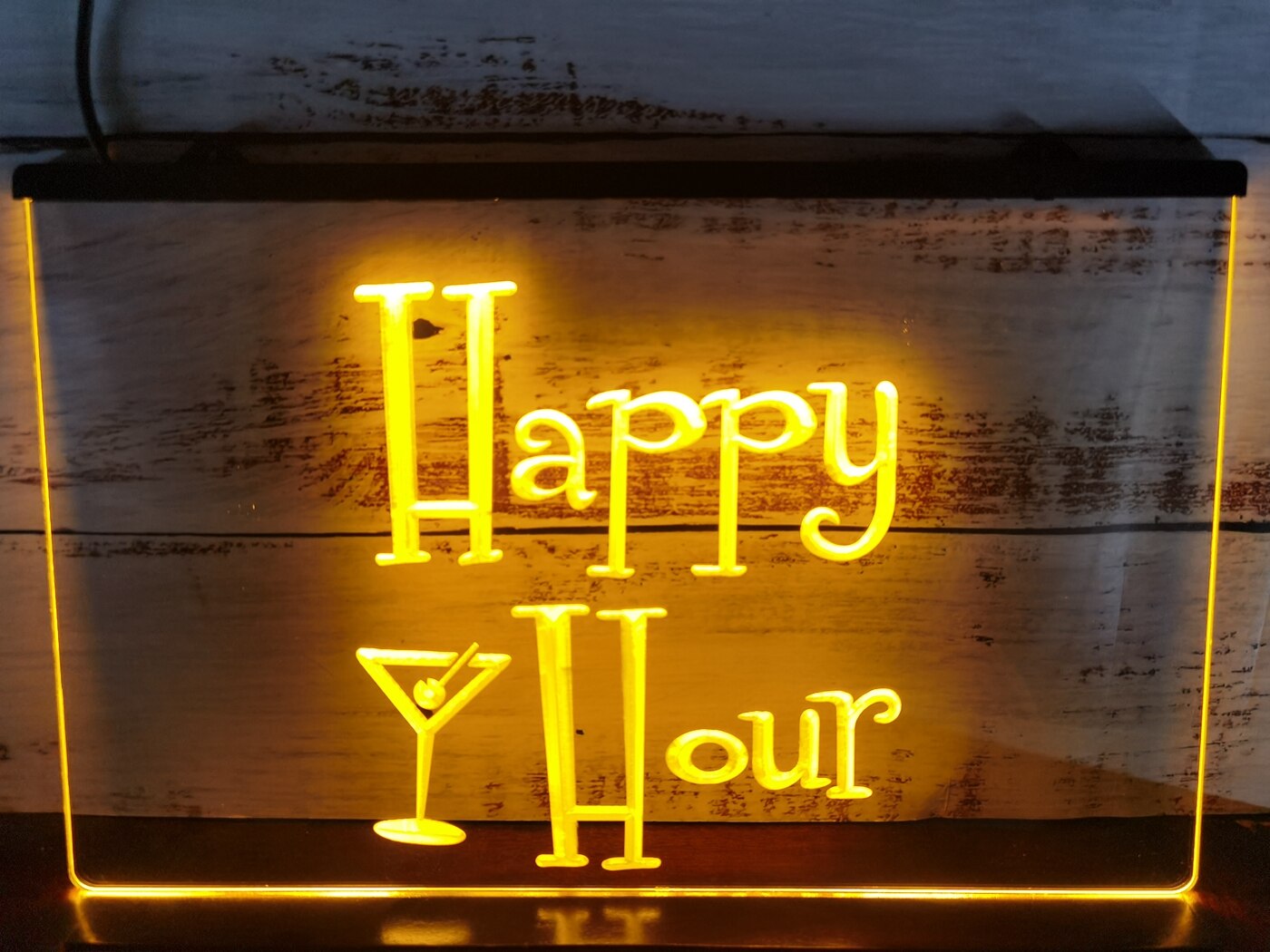 Happy Hour Martini Glass Illuminated Sign