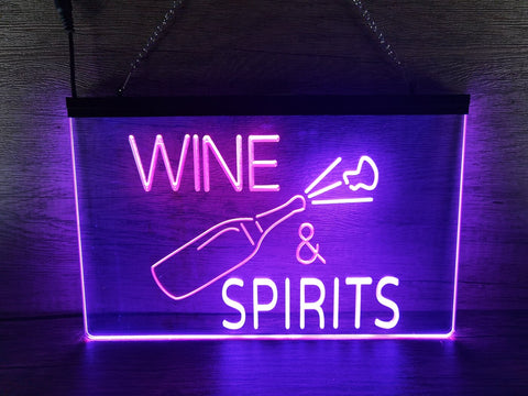 Image of Wine and Spirits Two Tone Illuminated Sign