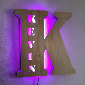 Personalized LED Neon Wooden Night Light Sign