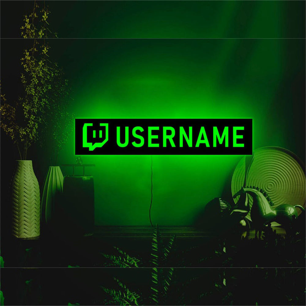 Personalized Gamer Tag or Streamer Handle Name LED Neon Wooden Sign