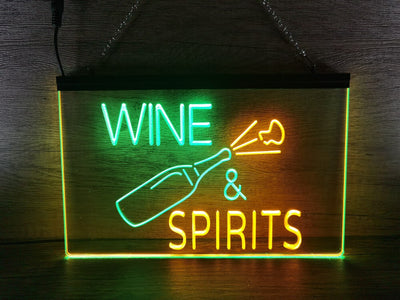 Wine and Spirits Two Tone Illuminated Sign