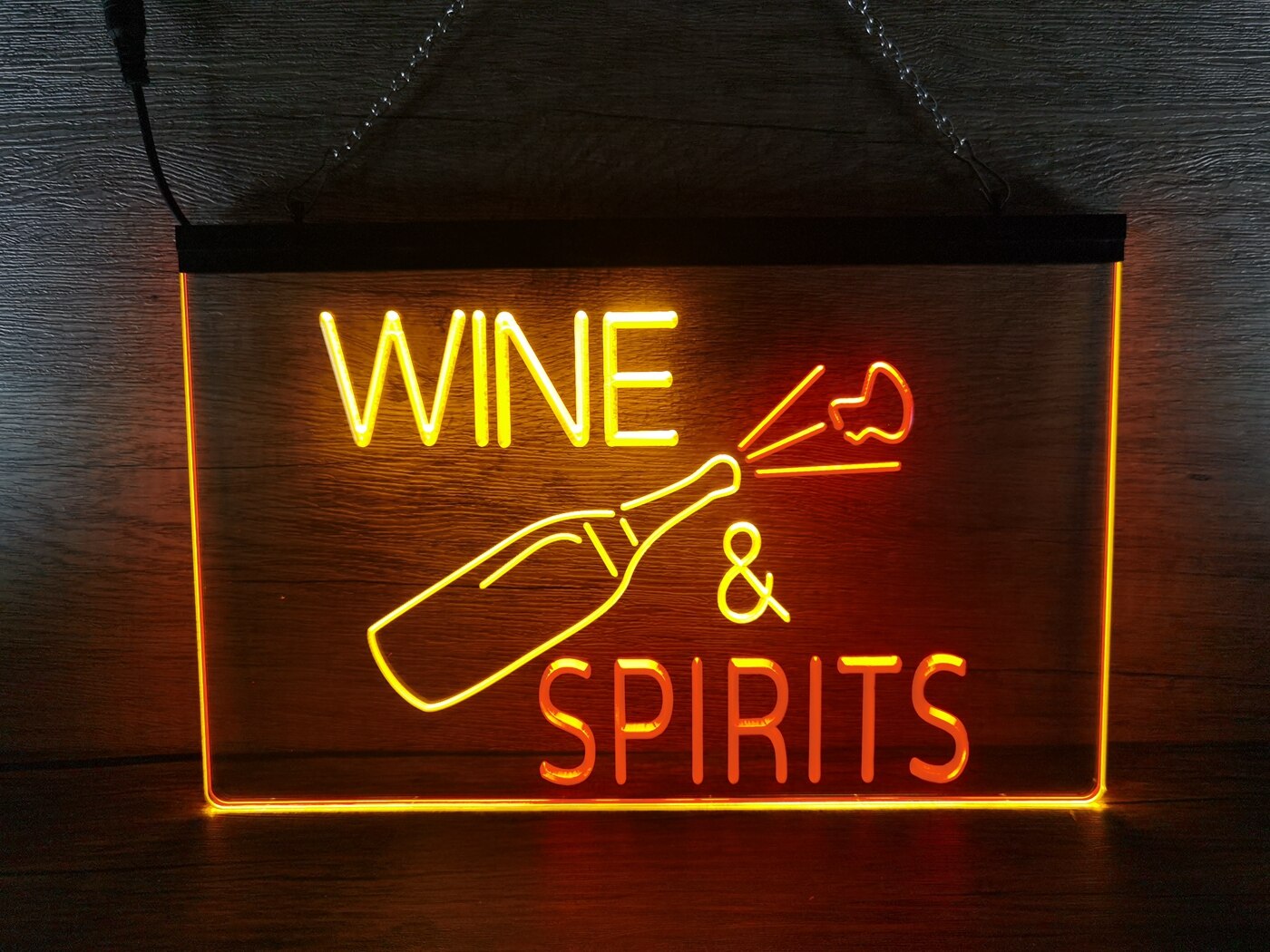Wine and Spirits Two Tone Illuminated Sign