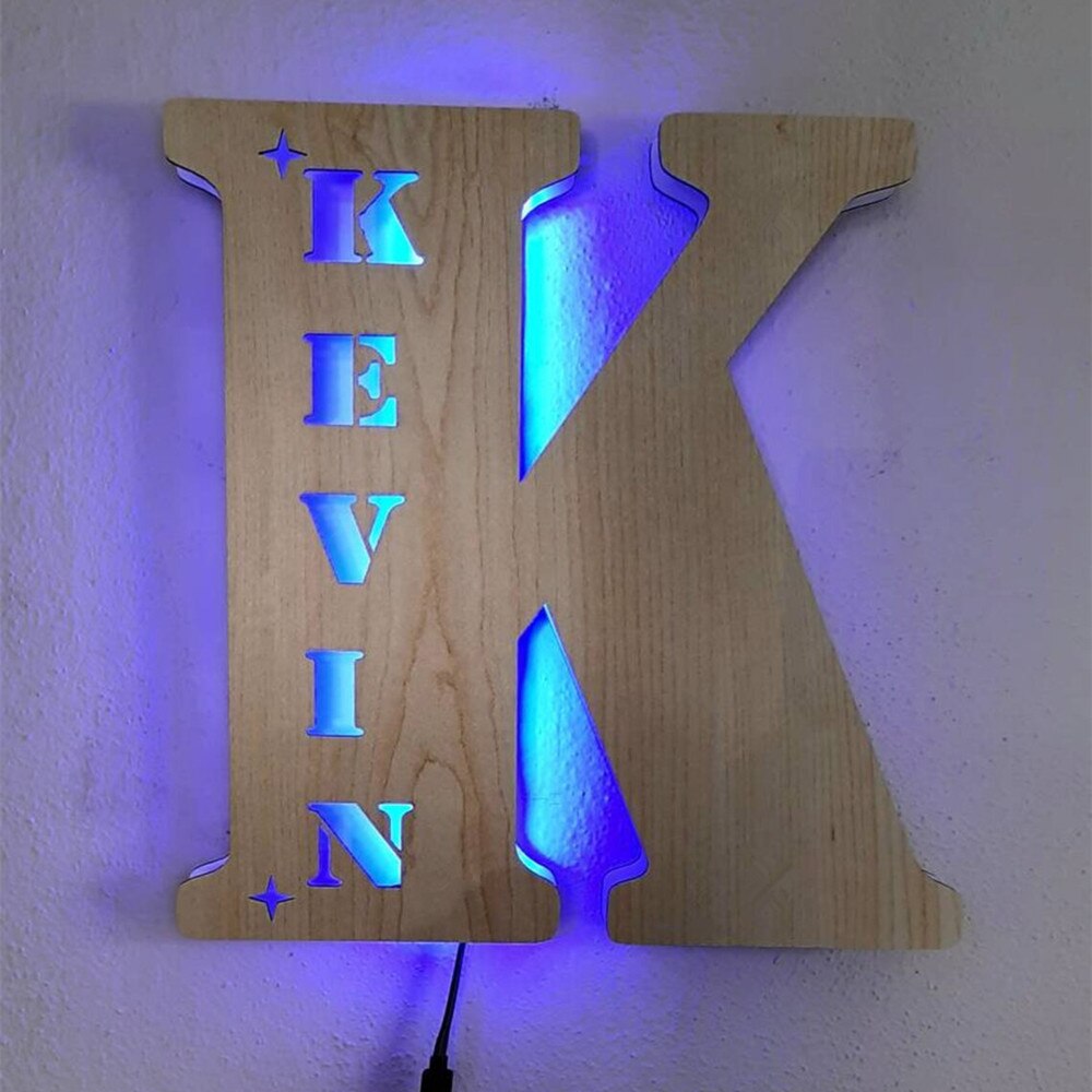 Personalized LED Neon Wooden Night Light Sign