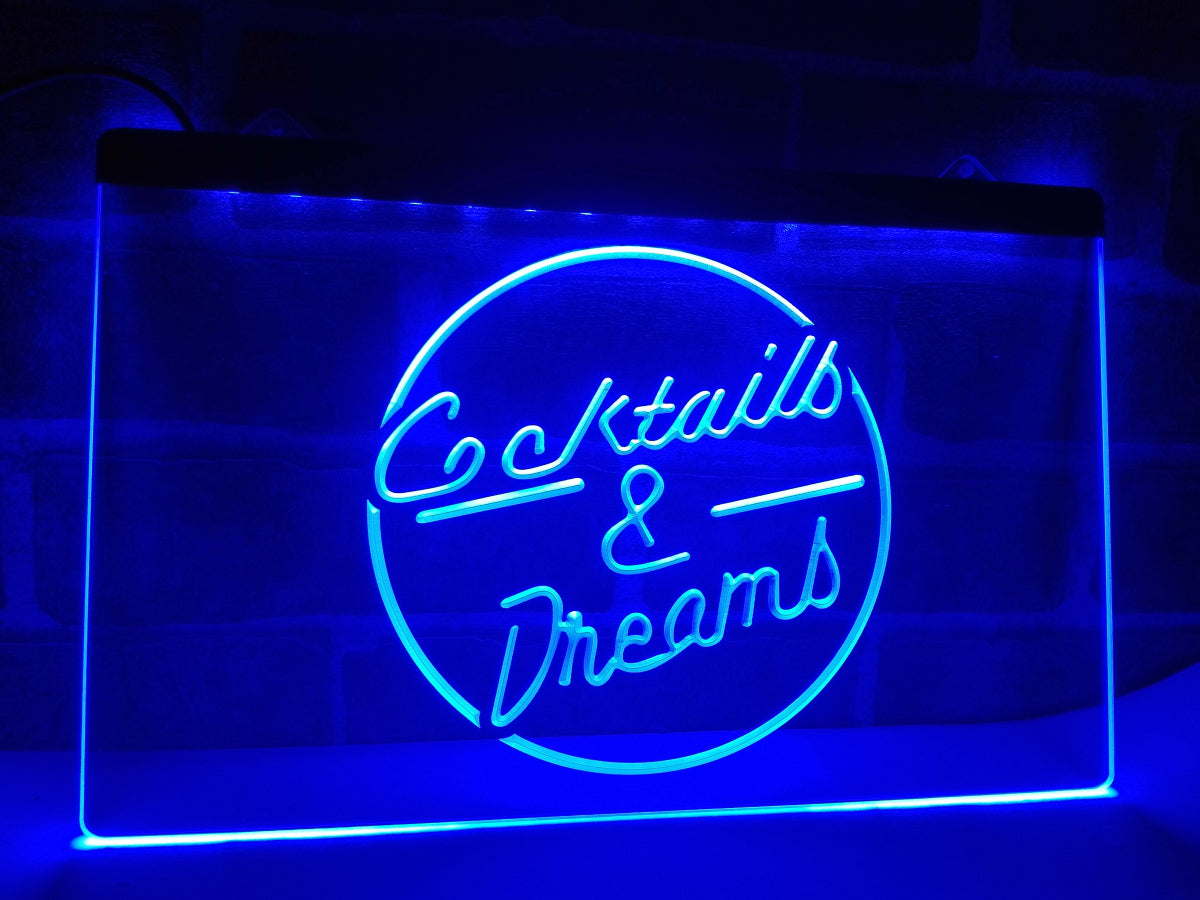 Cocktails & Dreams Illuminated Sign