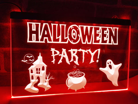 Image of Spooky Halloween Party Illuminated Sign