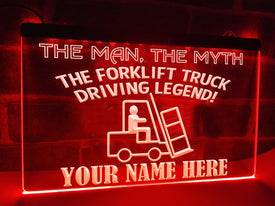Personalized Forklift Truck Driver LED neon sign in red