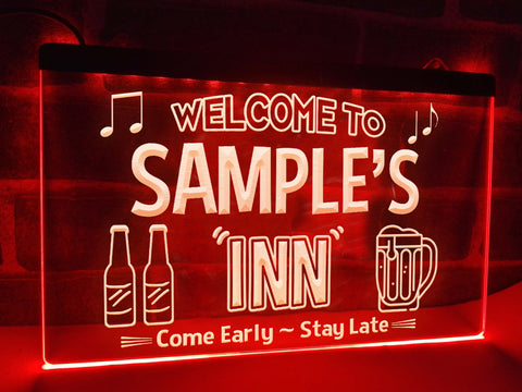 Image of Welcome to My Inn Personalized Illuminated Sign