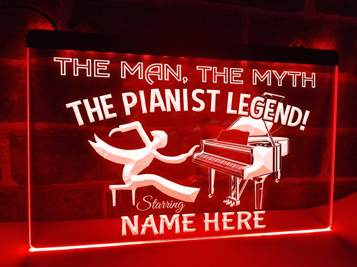 The Pianist Legend Personalized Illuminated Sign