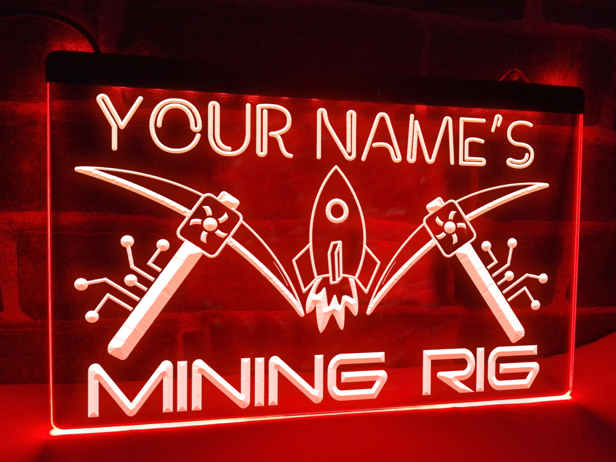 Crypto Mining Rig Personalized Illuminated Sign