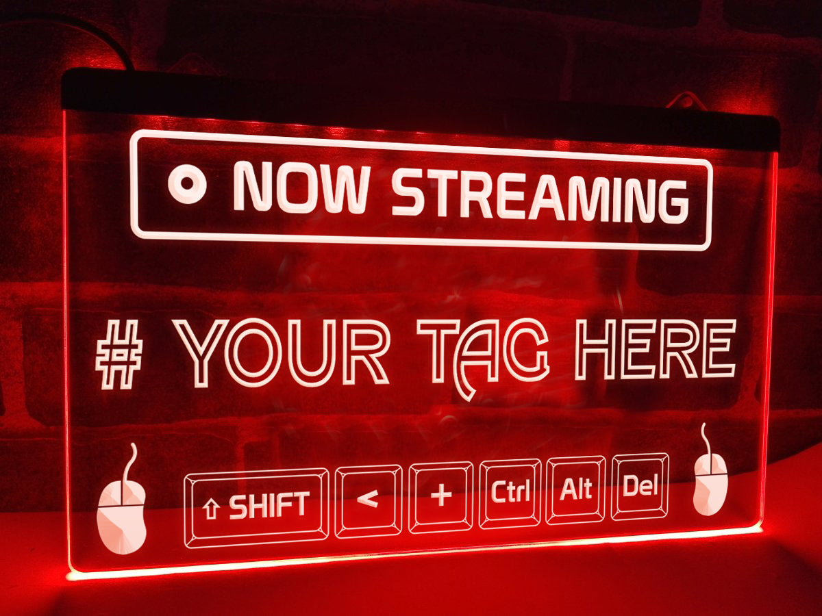 Now Streaming Personalized LED Neon Sign in Red