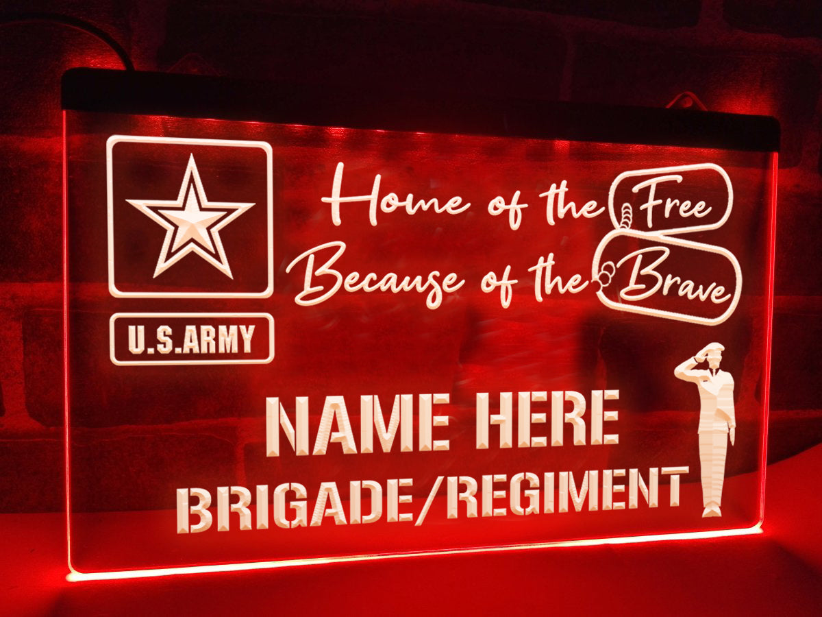US Army Personalized Illuminated Sign