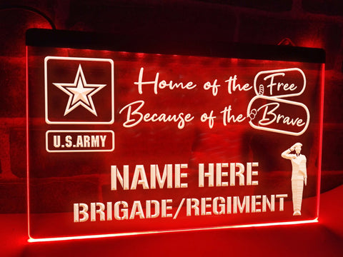 Image of US Army Personalized Illuminated Sign