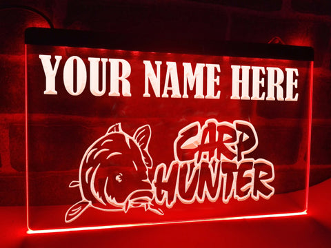 Image of Carp Hunter Personalized Illuminated Sign