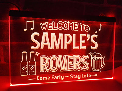 Welcome to the Rovers Personalized Illuminated Sign