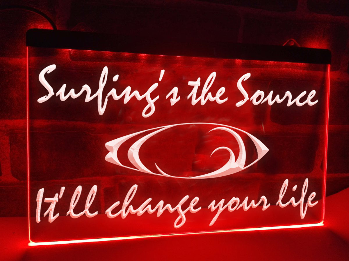 Surfing's the Source Illuminated Sign
