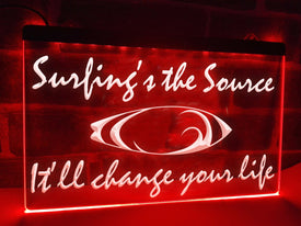 Surfing's the Source Illuminated Sign