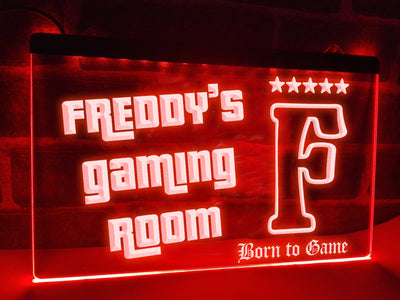 Gaming Room With Personalized Name LED Neon Sign