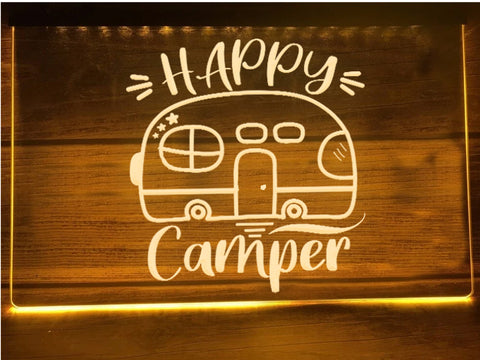 Image of Happy Camper Airstream Illuminated Sign