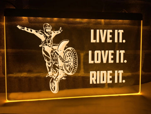 Image of Live it Love it Ride it Illuminated Sign