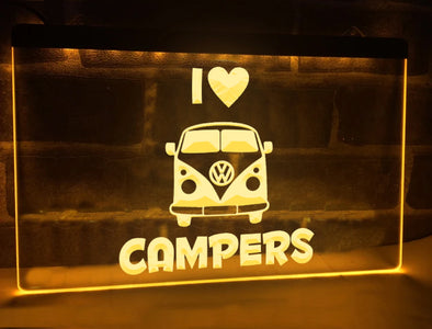 I Love Campers Illuminated Sign