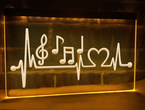 Image of Musical Heartbeat Illuminated Sign